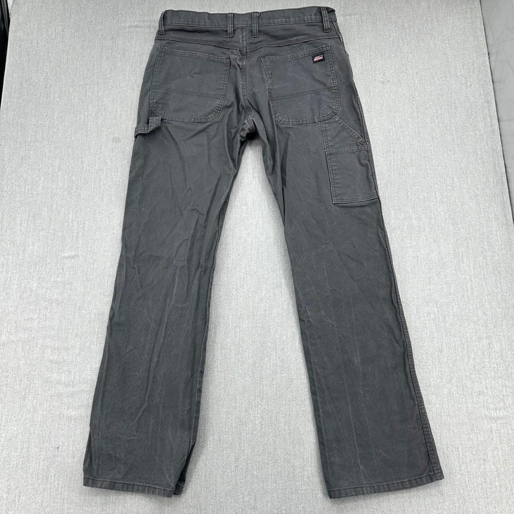 Genuine Dickies Carpenter Pants Mens 34x34 Grey Duck Canvas Utility P402358